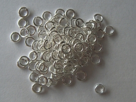 Buigringen silver plated 5 mm, 100 stuks