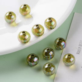 Acryl kraal AB transparant 12 mm goldenrod, 10 stuks