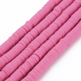 Fimo heishi disc-kralen  6 mm roze, streng