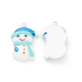 Resin hanger sneeuwpop met glitter