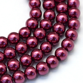 glasparel 8mm dark violet red (kleurnr 72), 25 stuks