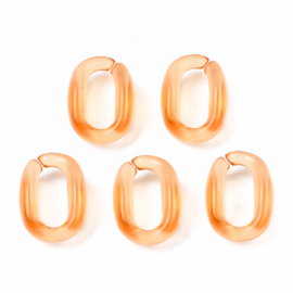 Transparante schakels ovaal 15,5x11x6 oranje, 20 stuks