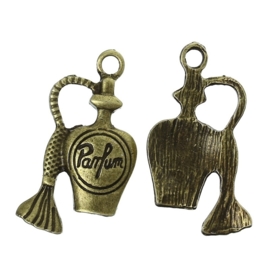 Metalen bedel parfumflesje