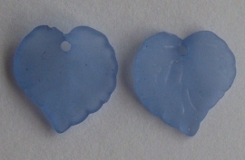 Acryl hanger blaadje frosted blauw