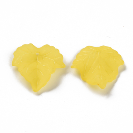 Acryl hanger esdoornblad geel, 25 stuks