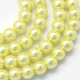 glasparel 8mm licht geel (kleurnr 64), 25 stuks