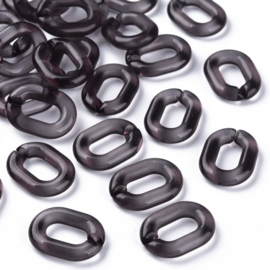 Schakels transparant 24x18x5 donkergrijs, 6 stuks