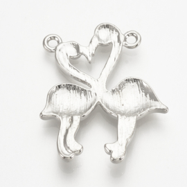 Bedel 2 flamingo's in platinakleur
