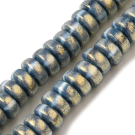 Streng fimokralen rondel met glitter, marine