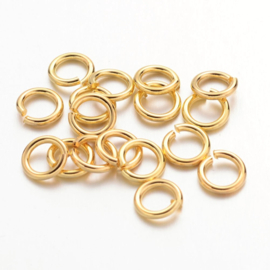 Buigringen goudkleur 6 mm, 60 stuks