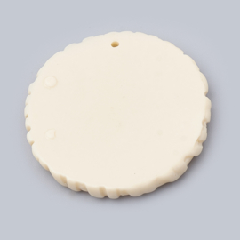 Resin hanger gevlochten rond creme, model 2