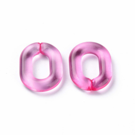 Schakels transparant 24x18x5 camellia, 6 stuks