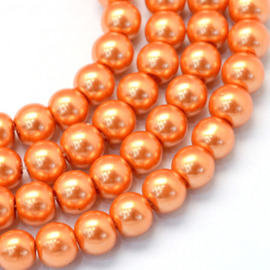 glasparel 8mm oranje (kleurnr 36), 25 stuks