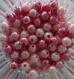 kralenmix acryl kralen 8mm roze, 100 stuks