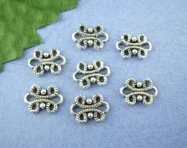 Connector vlindervorm in antiek zilverkleur, 15 stuks