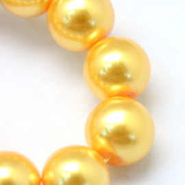 glasparel 8mm goudgeel (kleurnr 56), 25 stuks