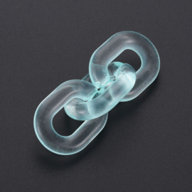 Schakels transparant 24x18x5 licht aqua, 6 stuks