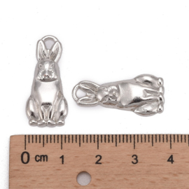 Hanger / bedel zittend konijn, 5 stuks