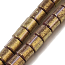 Streng fimokralen kolom met glitter, coconut brown