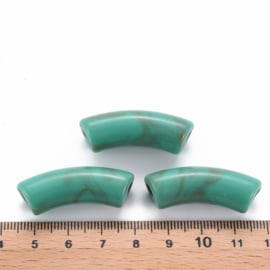 Acryl gebogen buiskraal zeegroen gemeleerd