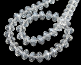 Glazen facetkraal rondel crystal, 10 x 7 mm