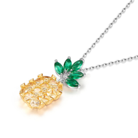 Ketting ananas met zirkonia