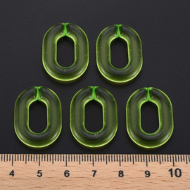 Schakels transparant 24x18x5 felgroen, 6 stuks