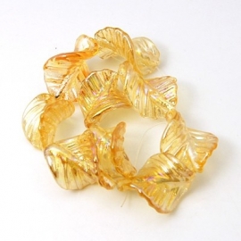 Lampwork kraal blad goud/champagne