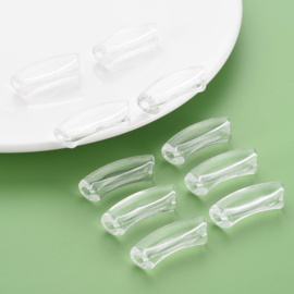 Acryl gebogen buiskraal / tube bead transparant clear