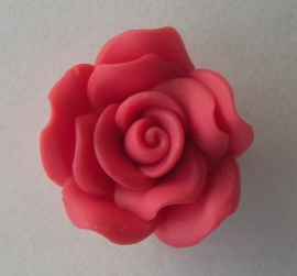 Roze/rode fimo roos