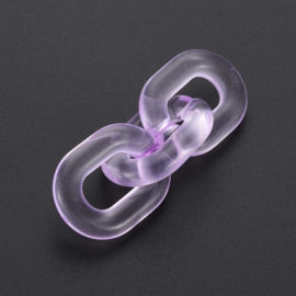 Schakels transparant 24x18x5 lichtviolet, 6 stuks