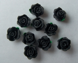 Fimo roosje zwart