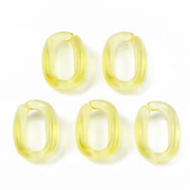 Transparante schakels ovaal 15,5x11x6 geel, 20 stuks