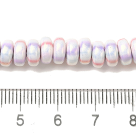 Streng fimokralen rondel met glitter, snow