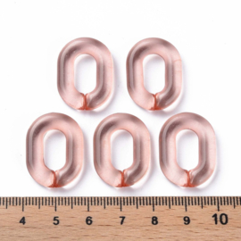 Schakels transparant 24x18x5 lichtbruin, 6 stuks