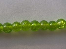 Cracklekraal 6 mm in limegroen, 50 stuks