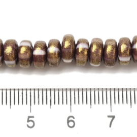 Streng fimokralen rondel met glitter, coconut brown