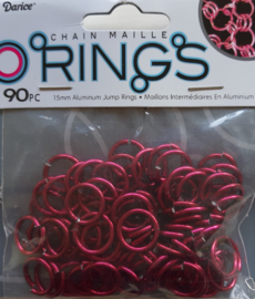 aluminium chain maille 15 x 2 mm, magenta