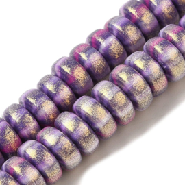 Streng fimokralen rondel met glitter, medium purple