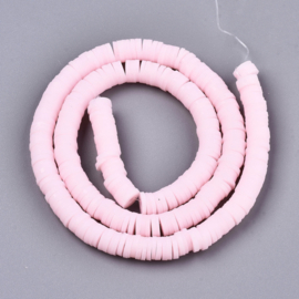 Fimo heishi disc-kralen  6 mm pearl pink, streng