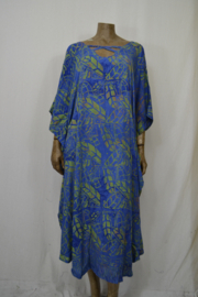 Billy B Kaftan 169 long met kruis (voor of achter) blauw groen veer