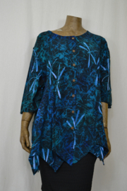 Normal Crazy Blouse Top Dini Big blauw groen met libel