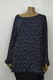 AKH Blouse / Shirt blauw met bloem