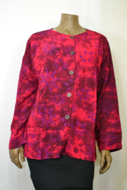 Billy B Blouse / Jacket gevoerd, met knopen en zakken rood  paars bloem