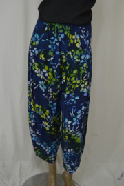 Billy B Pant Gusti rayon crinkle blauw bloemen