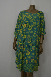 Billy B  Kaftan/Jurk 169 kort met halskruis voor of achter groen/geel