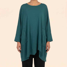 Billy B Blouse/Shirt Big Big Top indi  petrol met zakken