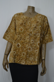 Billy B blouse Marlieke licht bruin met bloem