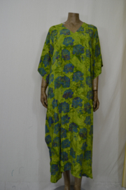 Billy B Long Poncho / Kaftan groen  blauw bloem