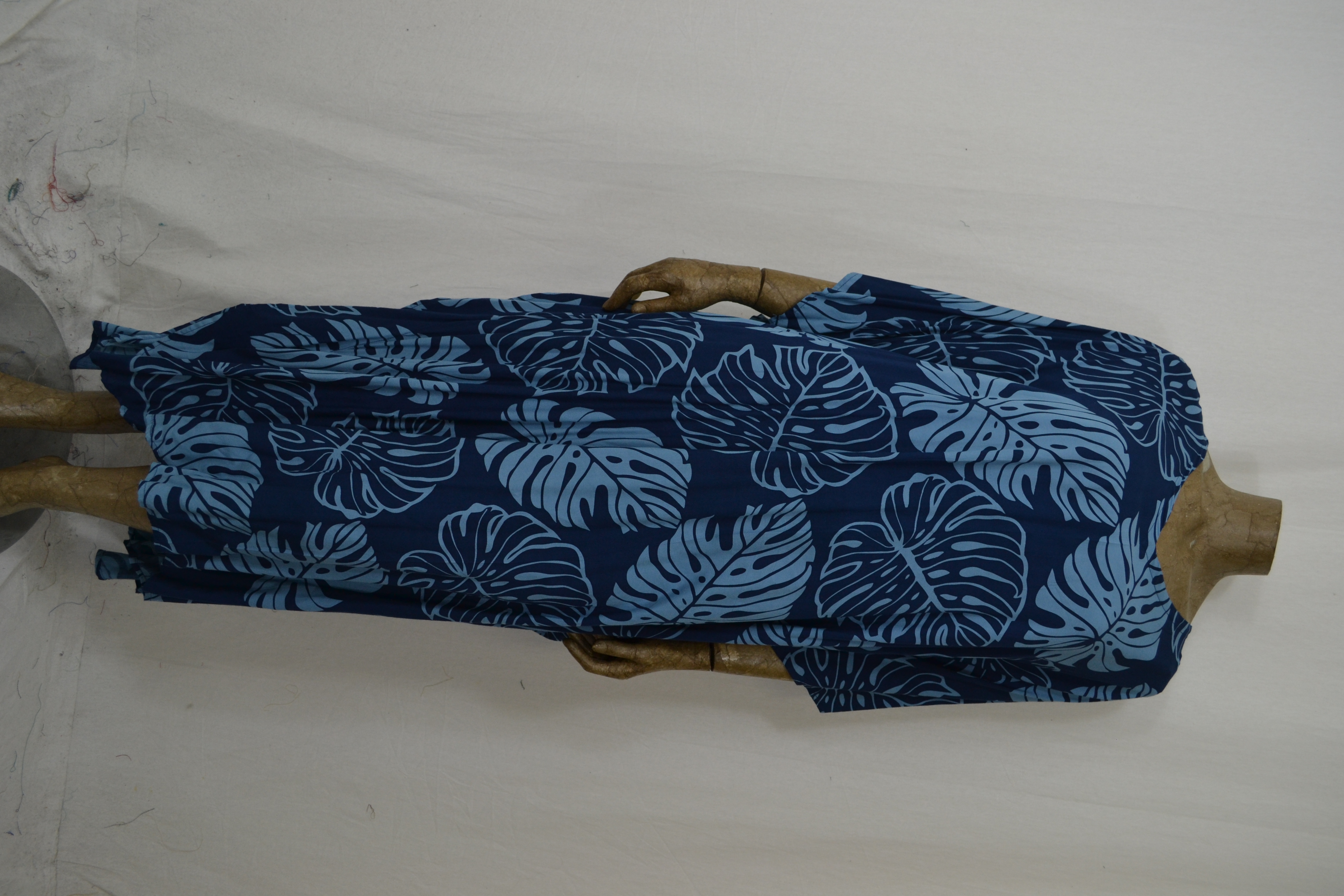 Billy B 137 long Kaftan blue Navy met blad